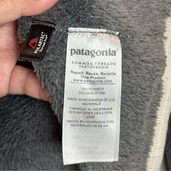 Patagonia Women’s Medium Gray Re-Tool Snap-T Pullover Polartec Mock Neck Fleece - Picture 4 of 7